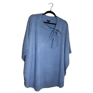 Talbots Blue Knit Shrug with Bow Detail